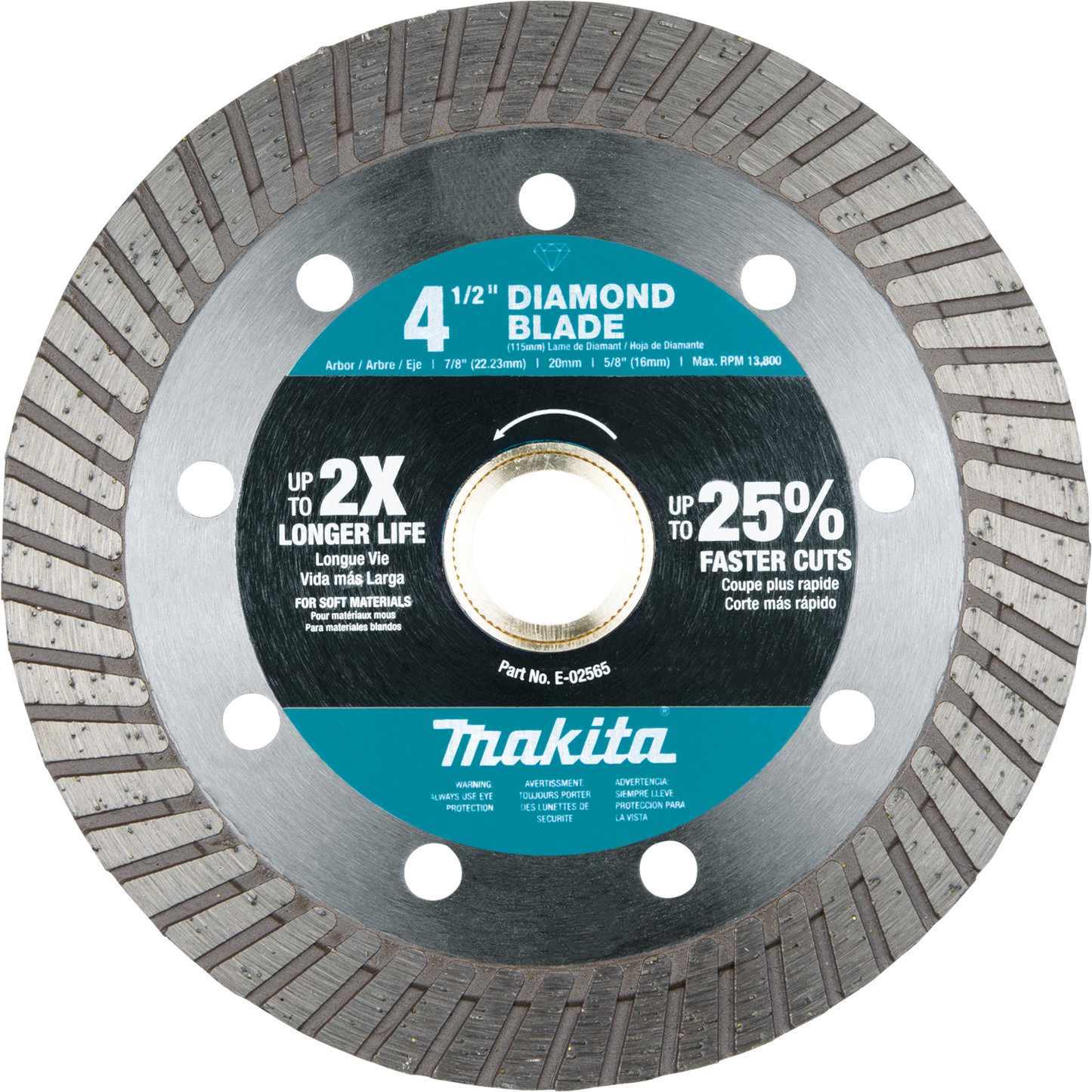 4‑1/2" Diamond Blade, Turbo, Soft Material