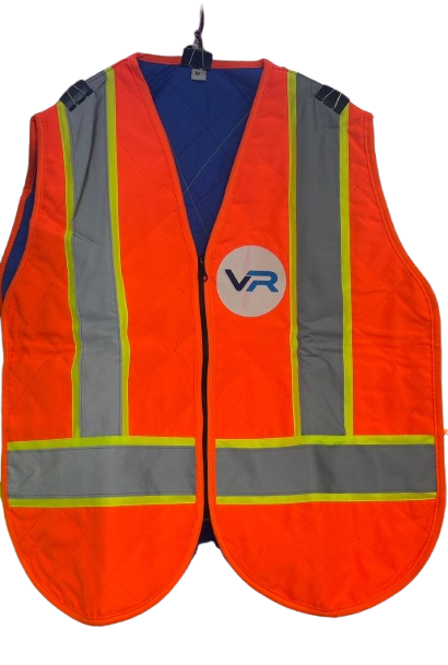 VR-Cooling Safety Vest Orange Green-L