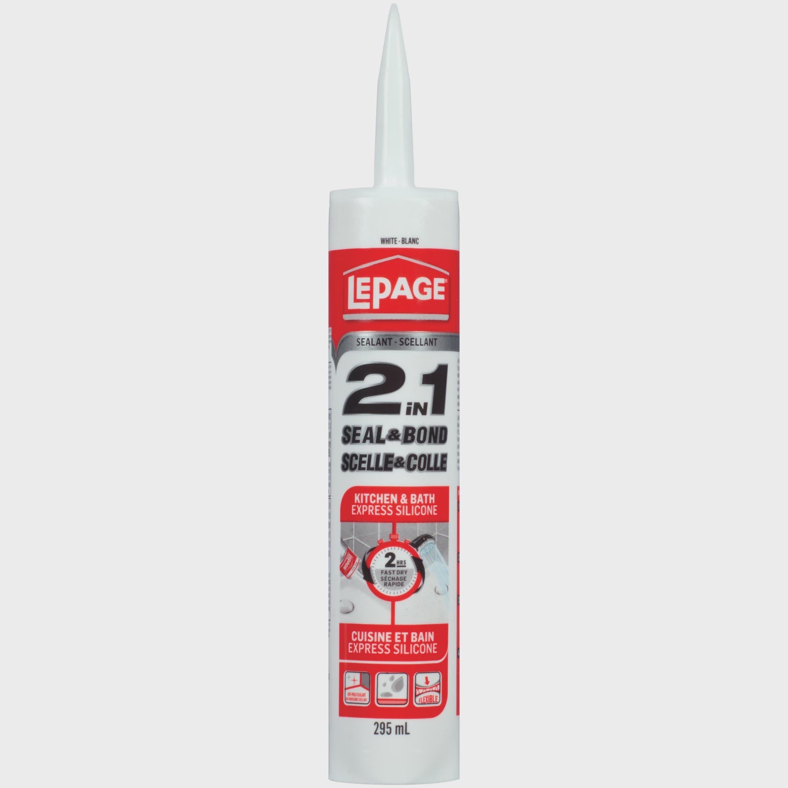 1380425 LePage 2in1 Seal & Bond Kitchen & Bath Express Silicone