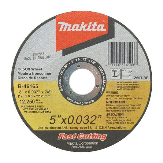 B-46165 5 inch Ultra-Thin Kerf Cut Off Wheels (Flat)
