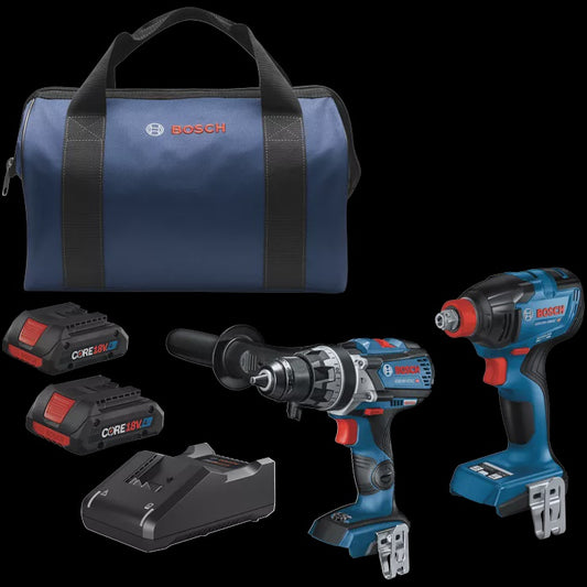 GXL18V-227B25 18V 2-Tool Combo Kit with Connected-Ready Two-in-One 1/4 in. Bit/Socket Impact Driver/Wrench, 1/2 in. Hammer Drill/Driver and (2) CORE18VÃ‚Â® 4 Ah Advanced Power Batteries