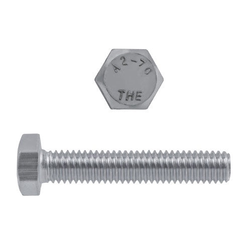 Hillman M10-1.50 x 40mm Metric Hex Hd Cap Scr 18.8 SS Coarse DIN933 FT 50 Pcs