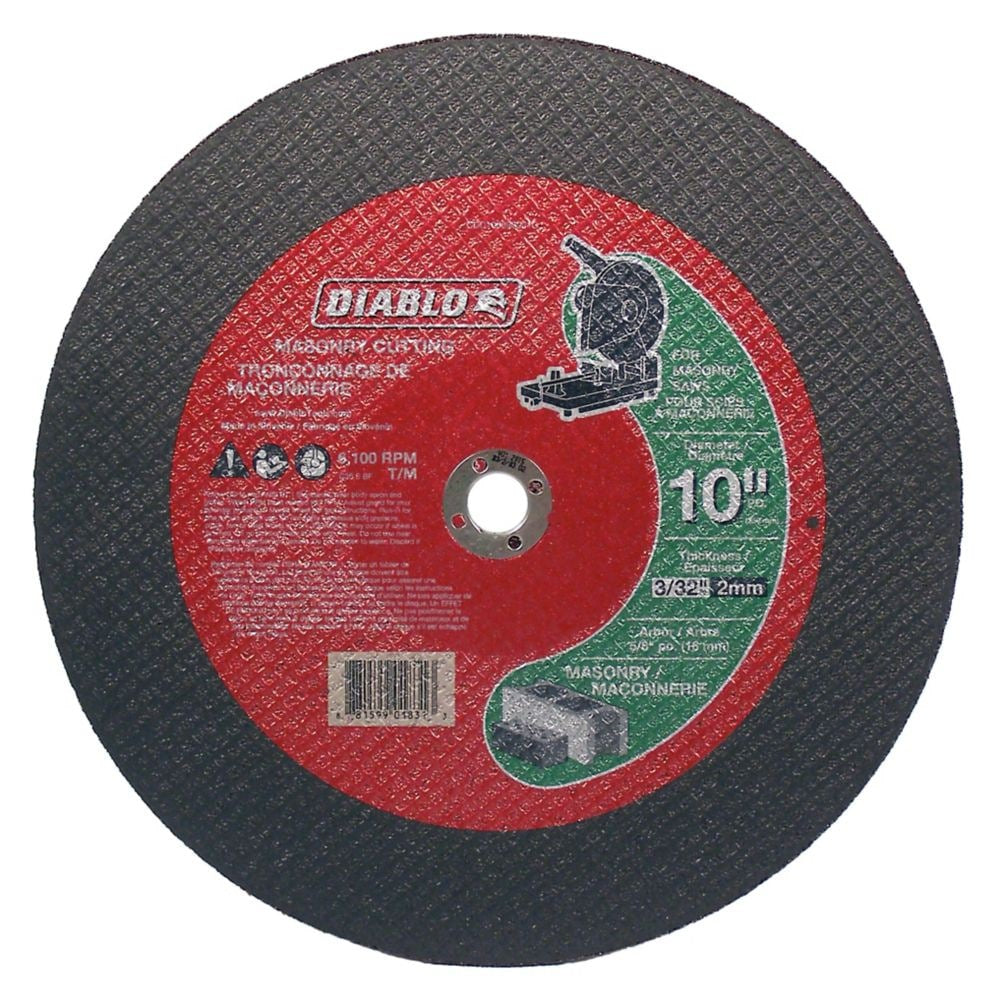 Diablo CDD100093L01C 10-inch x 3/32-inch x 5/8-inch Cut Off Chop Saw Wheel/Disc/Blade for Masonry Cutting