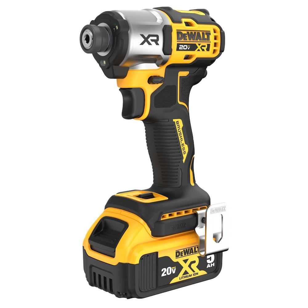 DEWALT 20V MAX XR Lithium-Ion Brushless 1/4 in. 3-Speed Impact Driver Kit with (2) 5Ah Battery and Charger