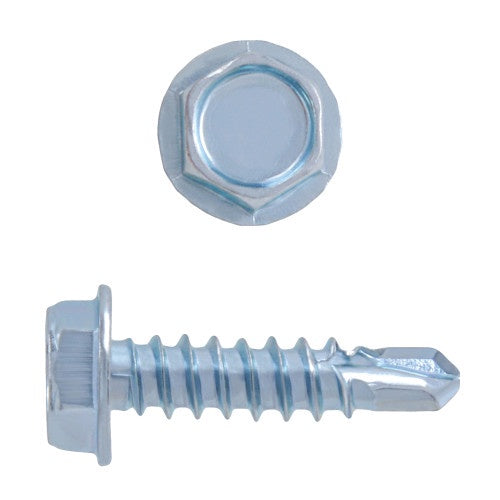 14 x 2-1/2" Drill-X Hex Wash Hd DR Self-Drill Metal Scr STL Zinc 100 Pcs