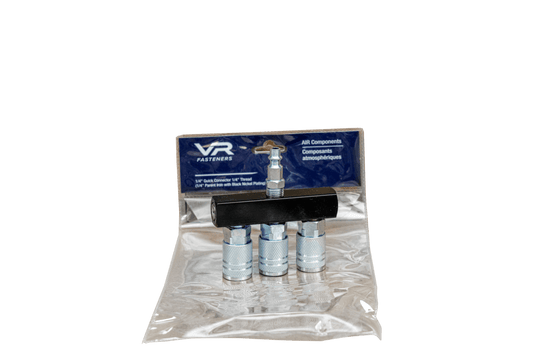 vr1/4CONM 1/4" IND QC Black MANIFOLD 3 COUPLER X 1 NIPPL