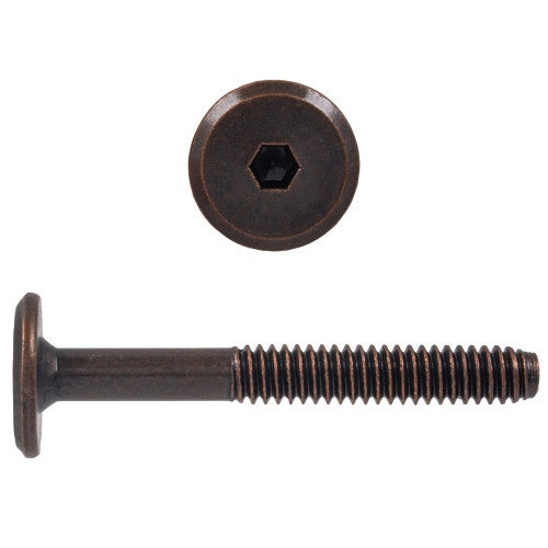 1/4"-20 x 2" Connector Bolts Joint Type Steel Antique Bronze 25 pcs